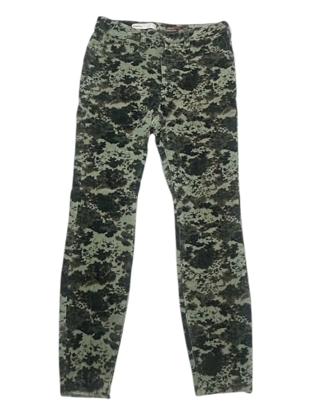 Anthropology Pilcro, corduroy Green Camouflage Skinny Jeans